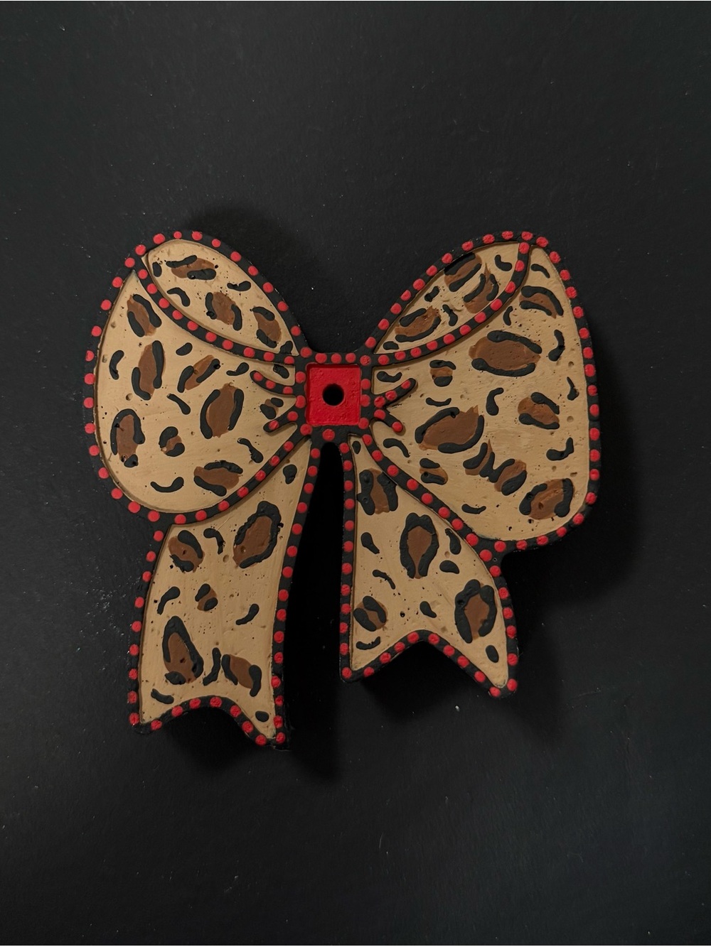 Leopard Print Bow Air Freshner in Tan and Red